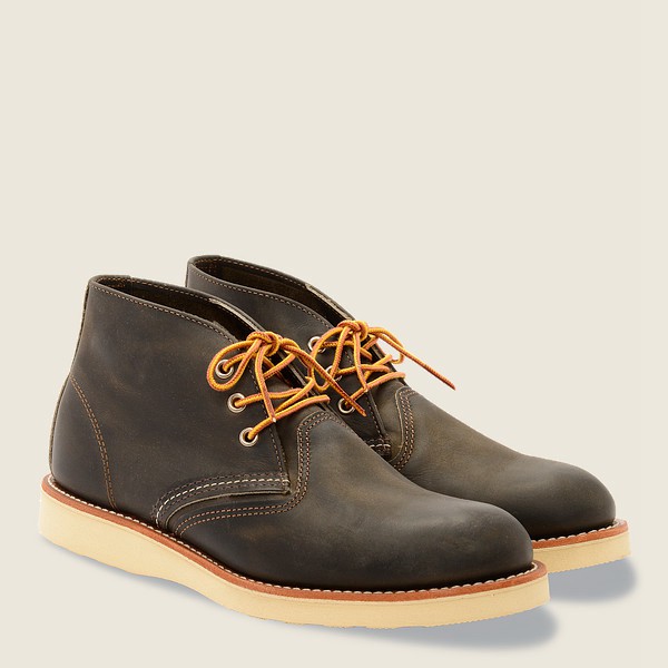 Red Wing Mens Work - Chukka Rough & Tough Leather - Heritage Shoes Dark Grey - 3190MWDKJ